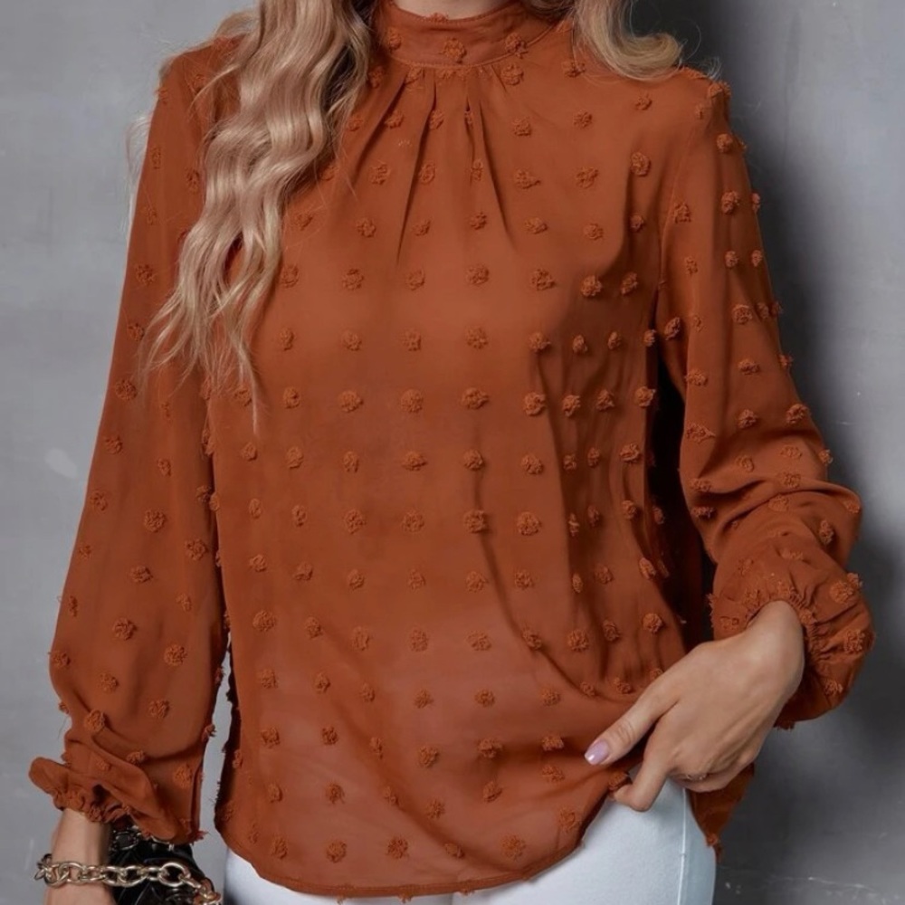 Mock Neck Sleeve Blouse